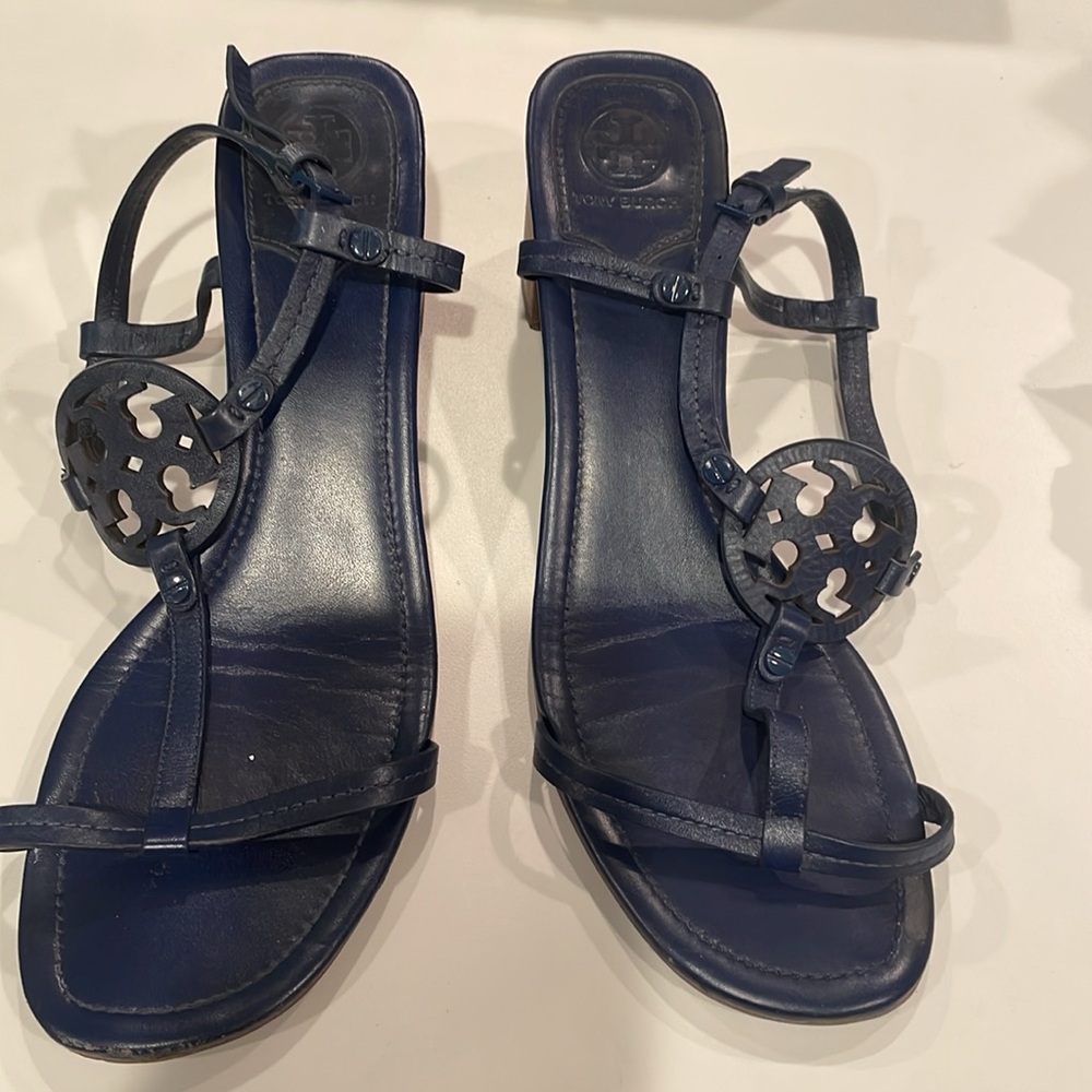 Tory Burch blue leather sandals size 10.5 - Picture 5 of 5
